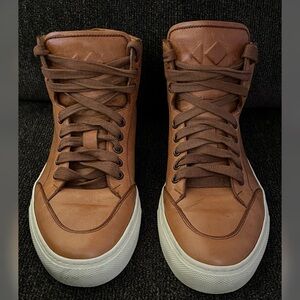 Koio Men’s Made In Italy Primo Hi Top Castagna Leather Sneakers Size-5